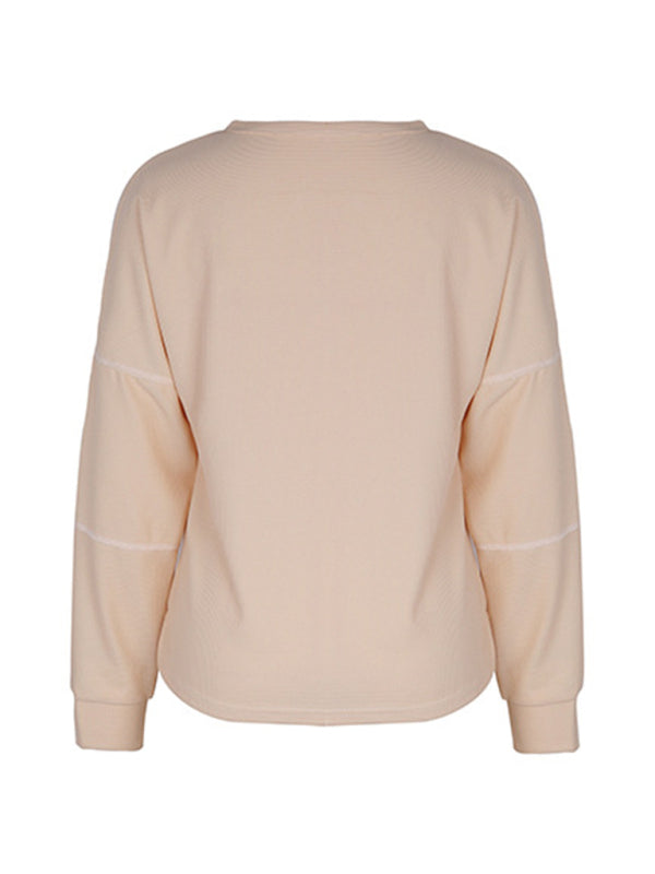 Tatyana Women's New Long Sleeve Solid Color Knitted Tops
