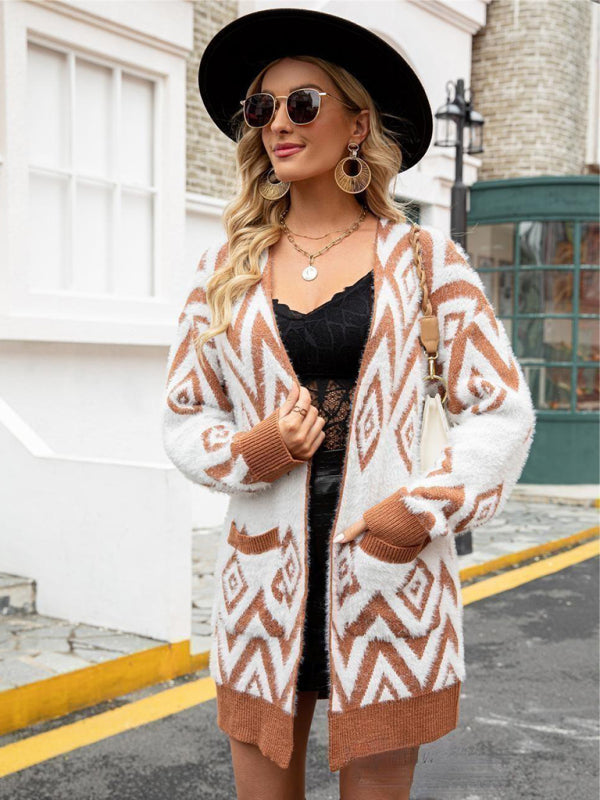 Kerry Women's Retro Diamond Mid-Length Cardigan