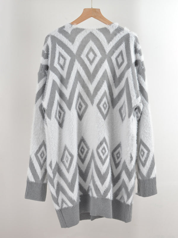 Kerry Women's Retro Diamond Mid-Length Cardigan