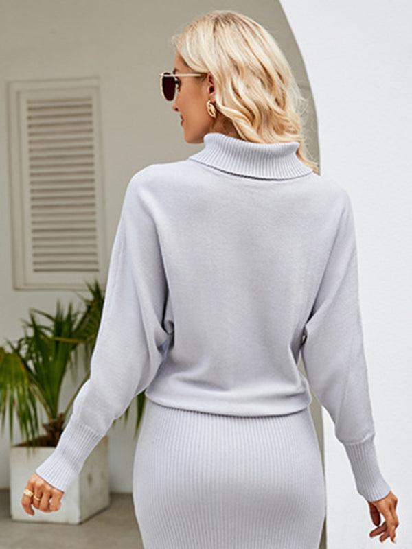 Meadow Women's Turtleneck Long Sleeve Slim Fit Sweater Dress
