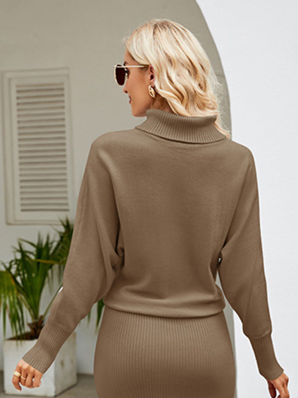Meadow Women's Turtleneck Long Sleeve Slim Fit Sweater Dress