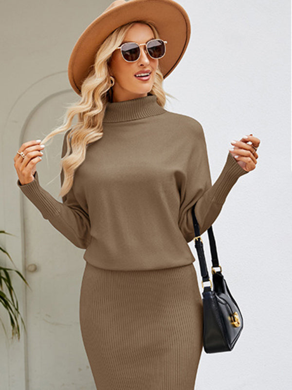 Meadow Women's Turtleneck Long Sleeve Slim Fit Sweater Dress