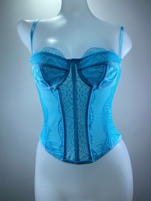 Noelle New Style Lace Embroidered Fishbone Sexy Tube Top Suspender Hollow Backless Outer Bra