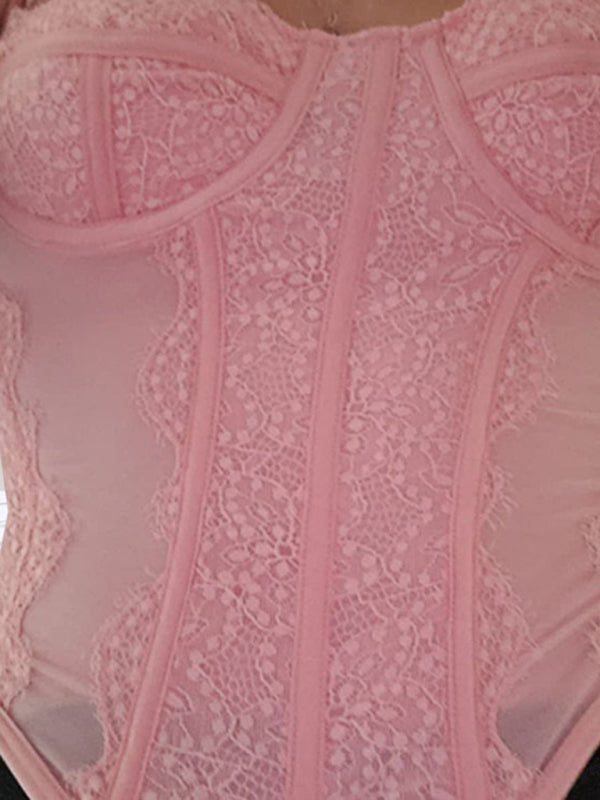 Noelle New Style Lace Embroidered Fishbone Sexy Tube Top Suspender Hollow Backless Outer Bra