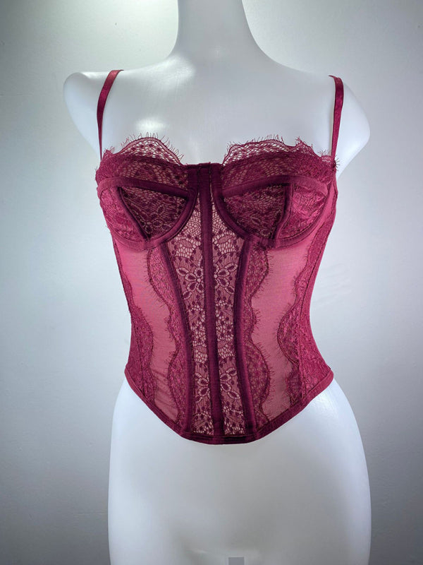 Noelle New Style Lace Embroidered Fishbone Sexy Tube Top Suspender Hollow Backless Outer Bra