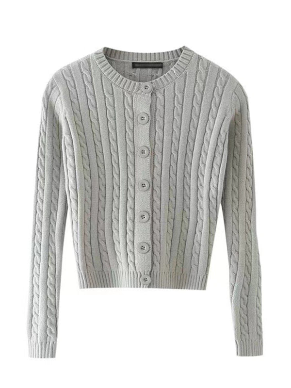 Irene Women's Retro Twist Single-Breasted Knitted Cardigan