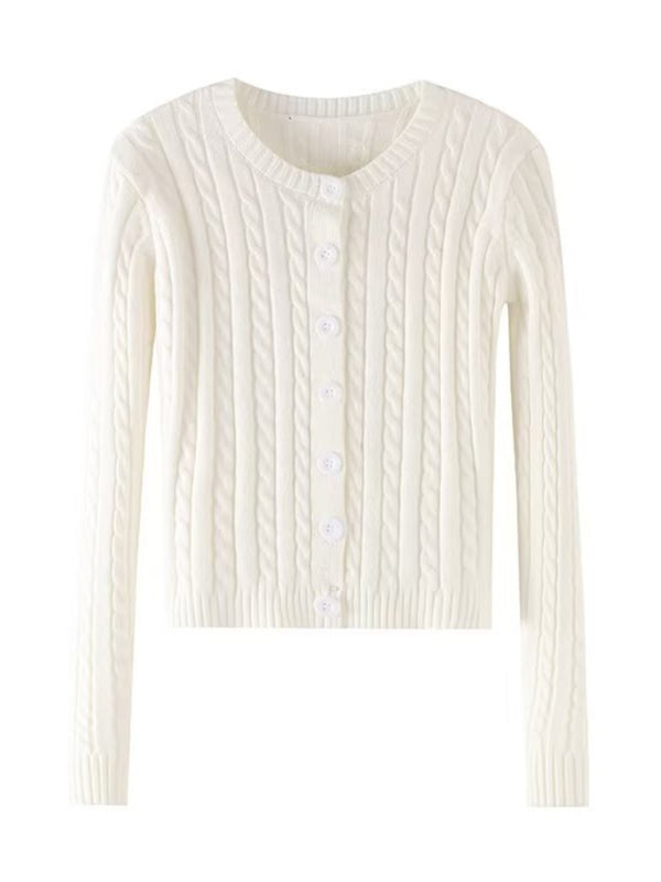 Irene Women's Retro Twist Single-Breasted Knitted Cardigan