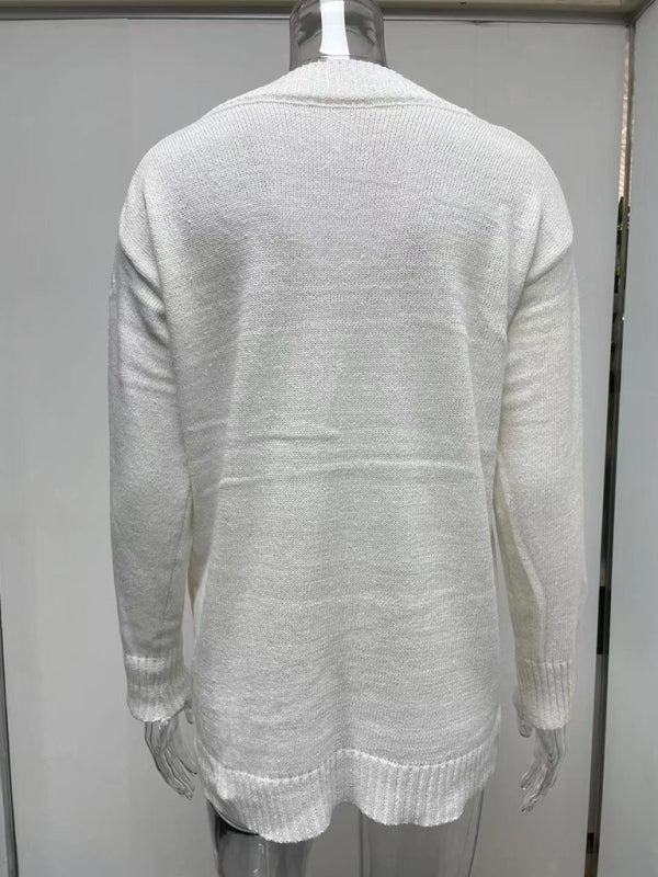 Charli Women's V-neck Long-sleeved Pullover Sweater Top