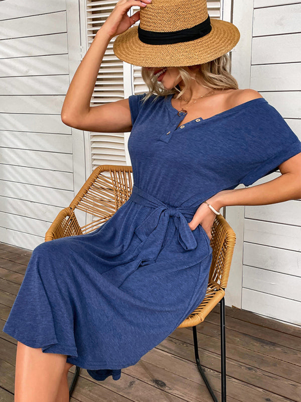 Amari New Fashion Women's Casual Short Sleeve Knitted Dress