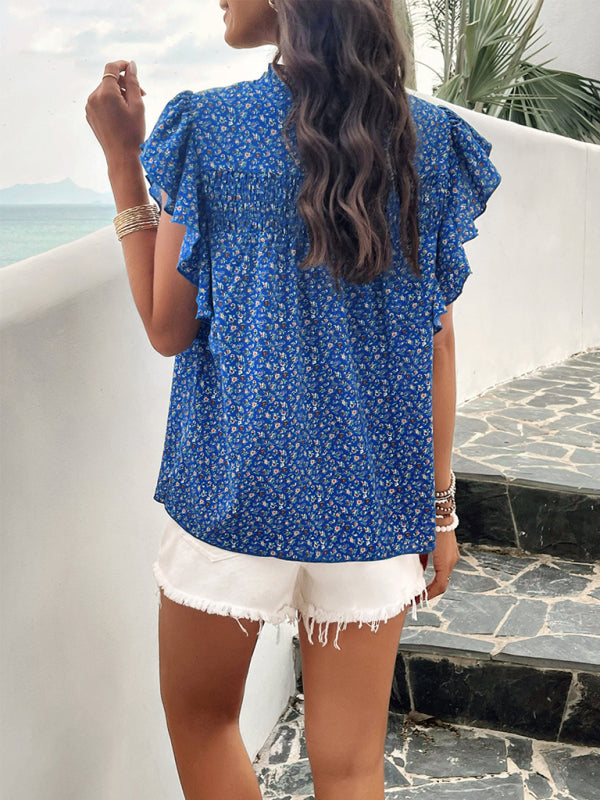 Carmella Women's Spring And Summer Foreign Trade Temperament Casual Printed Blouse
