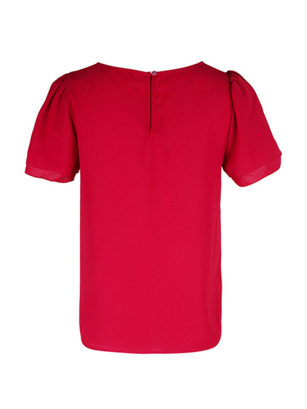 Calantha New Fashion Women's Round Neck Short Sleeve Shirt