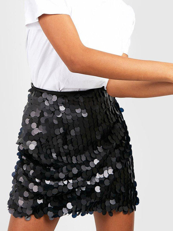 Imani Hot Girl In Sequined Skirt Slimming And Sexy Hip-Hugging Short Skirt
