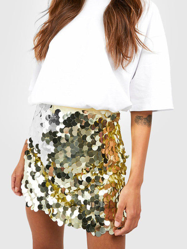 Imani Hot Girl In Sequined Skirt Slimming And Sexy Hip-Hugging Short Skirt