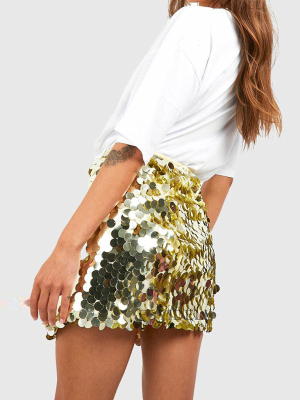Imani Hot Girl In Sequined Skirt Slimming And Sexy Hip-Hugging Short Skirt
