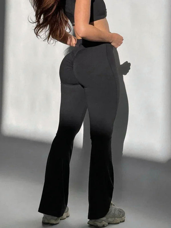 Emberlynn New Peach Yoga High Waist Hip Lifting Leggings And Flared Pants