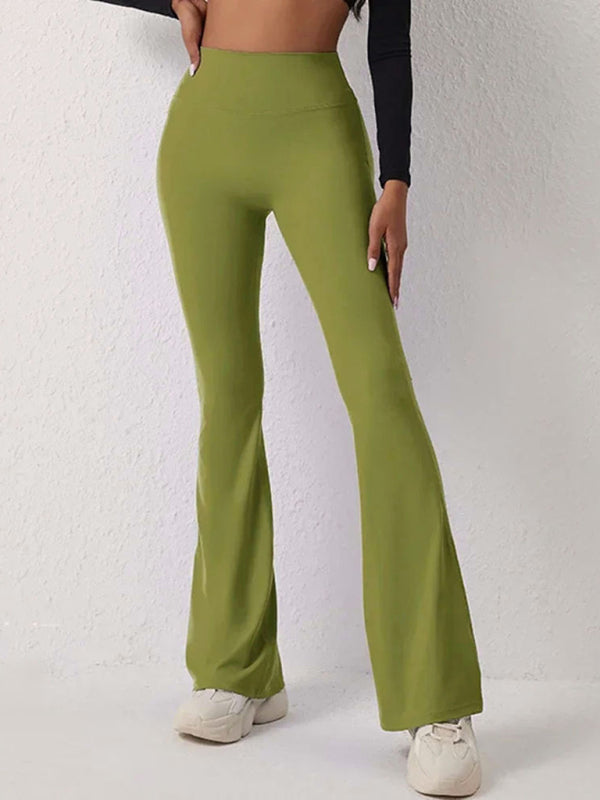 Emberlynn New Peach Yoga High Waist Hip Lifting Leggings And Flared Pants