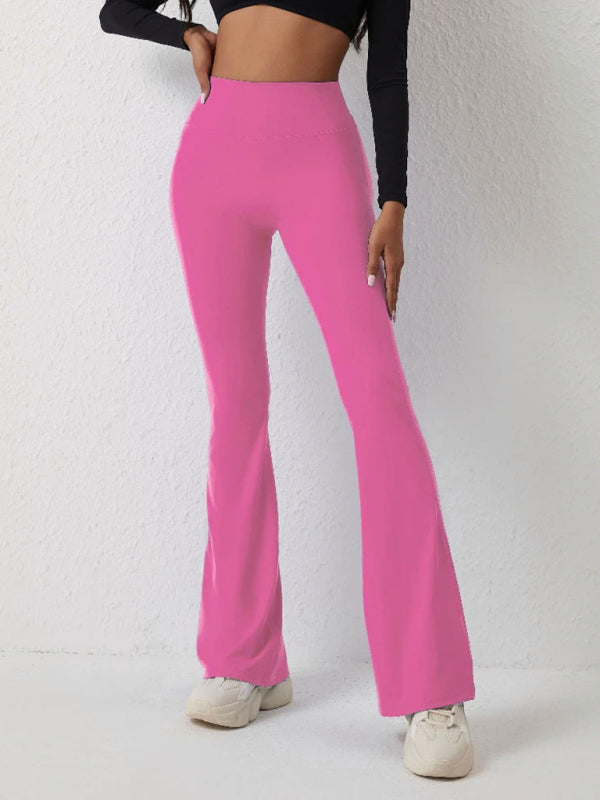 Emberlynn New Peach Yoga High Waist Hip Lifting Leggings And Flared Pants