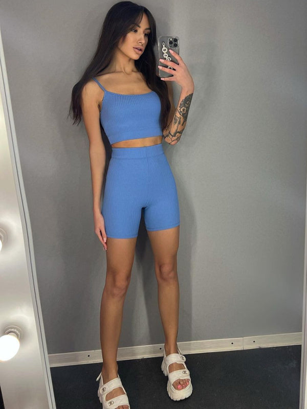 Denver Sexy Suspender Shorts Fashion Suit Yoga Sports Suit