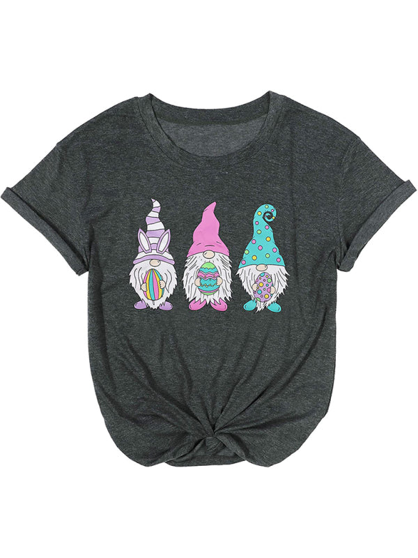 Emily Women's Easter T-Shirt Funny MAMA Bunny Print Graphic T-Shirt