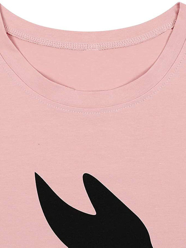 Emily Women's Easter T-Shirt Funny MAMA Bunny Print Graphic T-Shirt