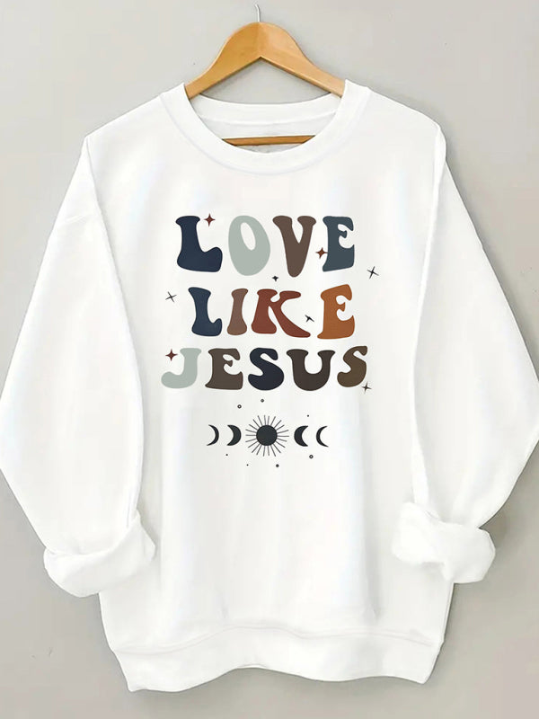 Kaydence New Round Neck Multi-color Fun Letter Printed Long-sleeved Sweatshirt