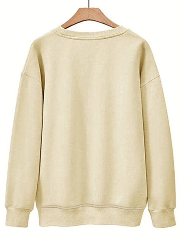 Lyndsey Letter Print Casual Round Neck Sweatshirt