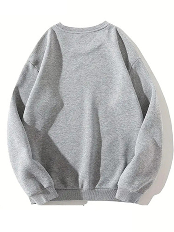 Harlee New Love Letter Printed Round Neck Long Sleeve Sweatshirt