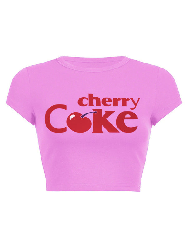 Tina Women's Y2K Sweet Slim Fit Printed Fun Retro Graphic Printed T-Shirt