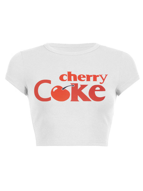Tina Women's Y2K Sweet Slim Fit Printed Fun Retro Graphic Printed T-Shirt