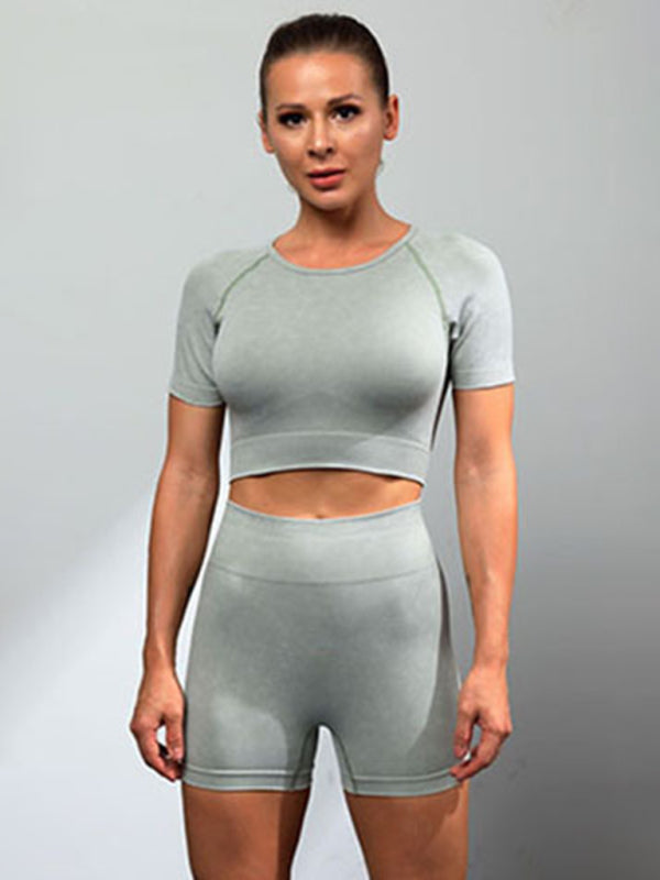Robin New Multi-Color Yoga Sports Short-Sleeved Shorts Set