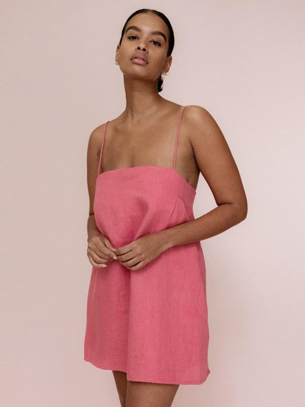 Madalyn New Casual Cotton And Linen Suspender Comfortable Holiday Dress