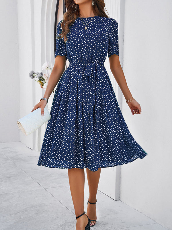Patricia Women's Elegant Casual Polka Dot Print Strappy Dress