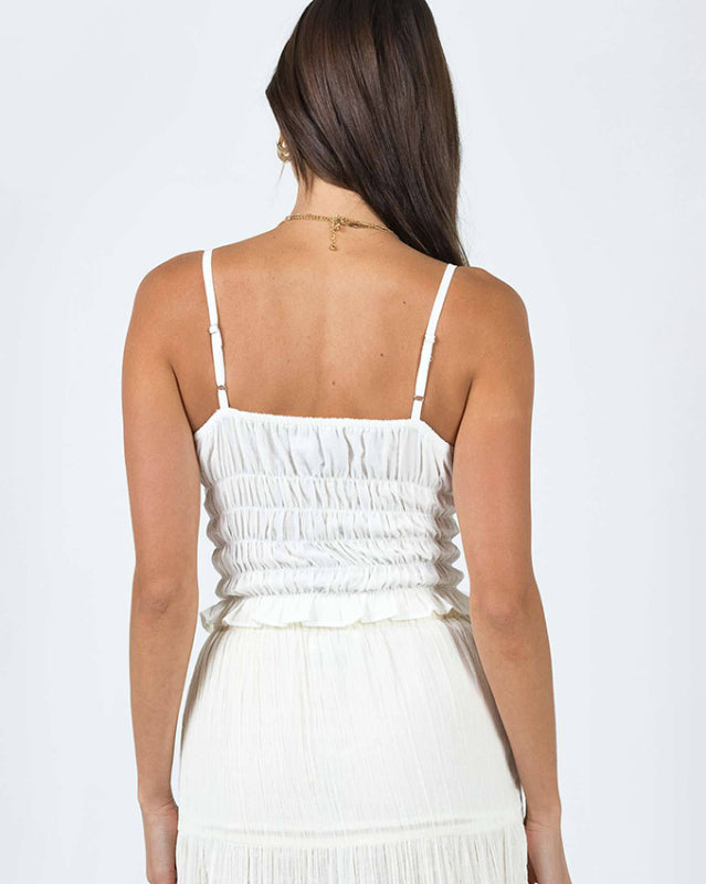 Ariadne New Women's Solid Color Short Halter Top