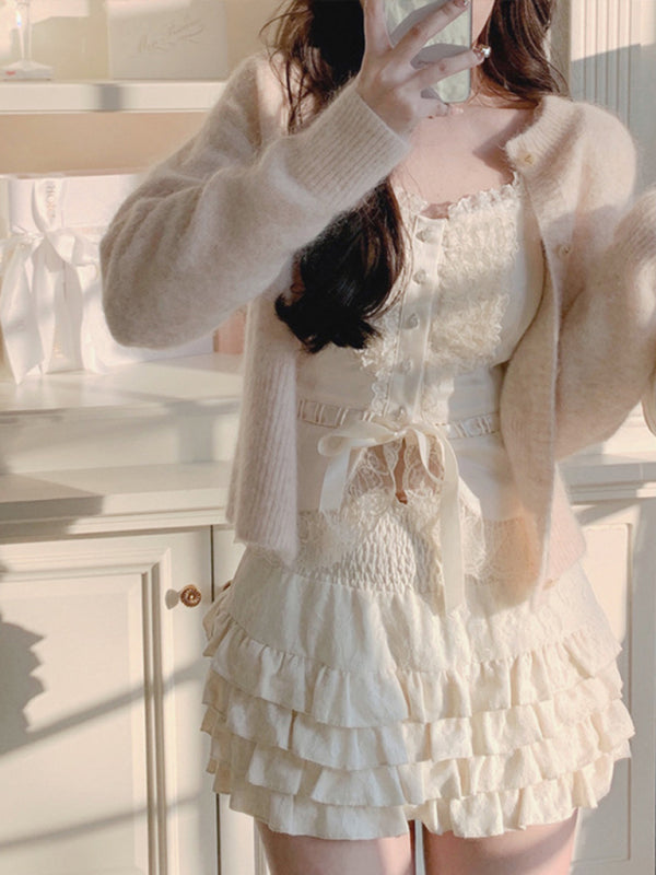 Maddison Lace Puffy Cake Skirt High Waist Skirt