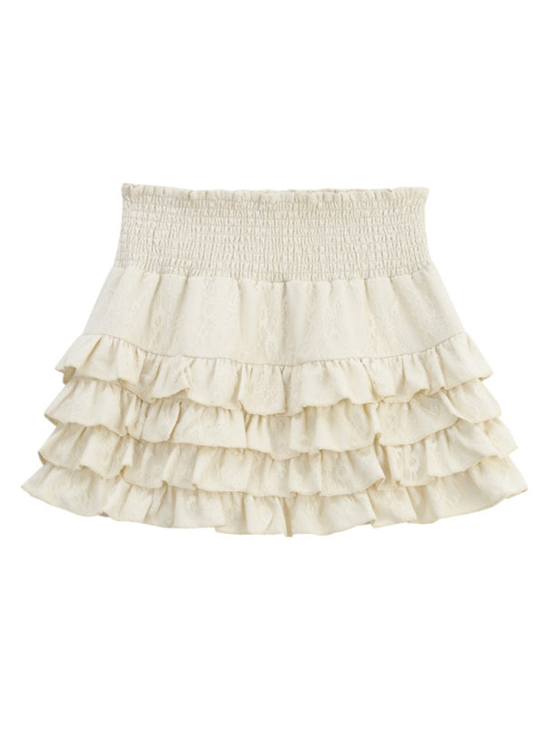 Maddison Lace Puffy Cake Skirt High Waist Skirt