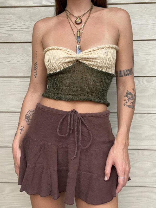 Avalon New Woolen Wool Vest Suspender Patchwork Beach Vest