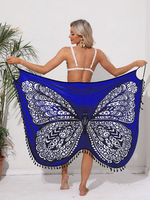 Scarlette New Holiday Style Butterfly Print Suspender Dress Strappy Backless Beach Skirt