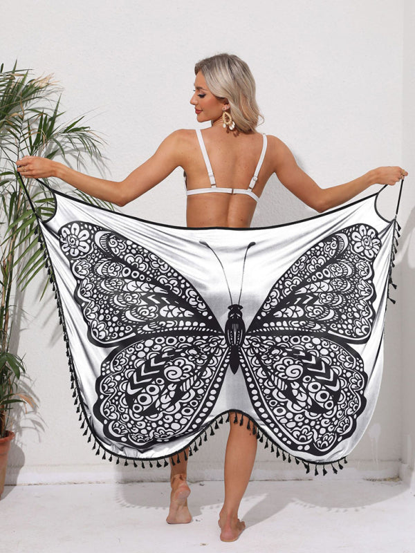 Scarlette New Holiday Style Butterfly Print Suspender Dress Strappy Backless Beach Skirt