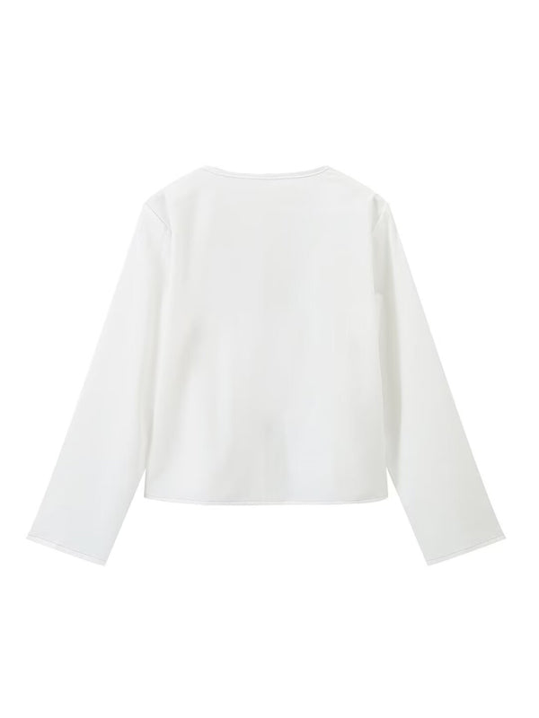 Anouk Women's Casual Deep V Bell Sleeve Strappy Top