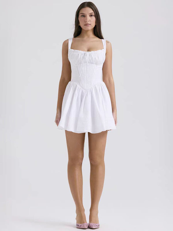 Amara New Sexy And Elegant Floral Print Suspender Waist Dress