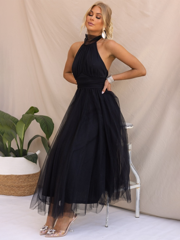 Georgia New Style Halter Neck Mesh Turtleneck Dress