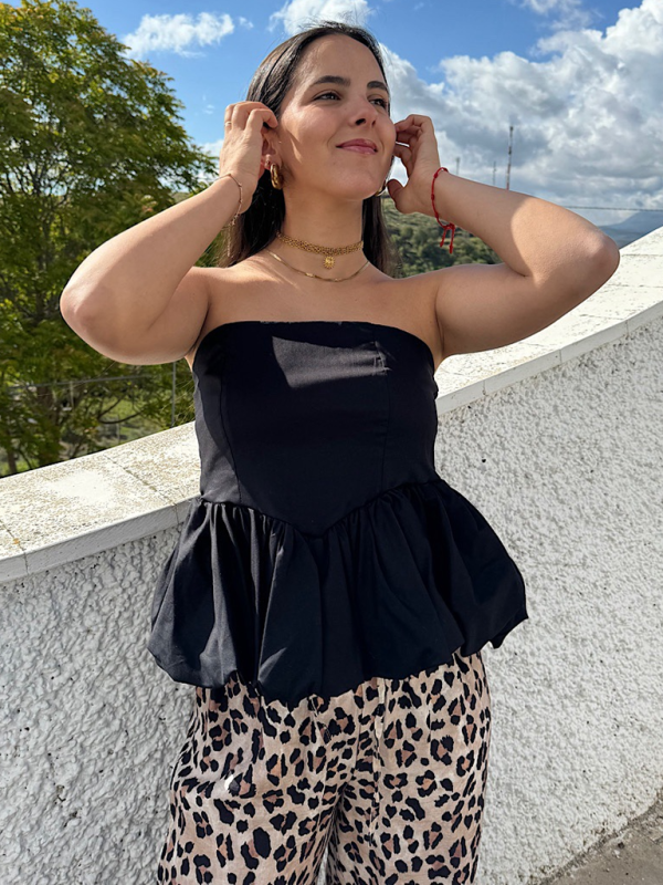 Elira New Women's Y2K Tube Top Splicing Sexy Bubble Top