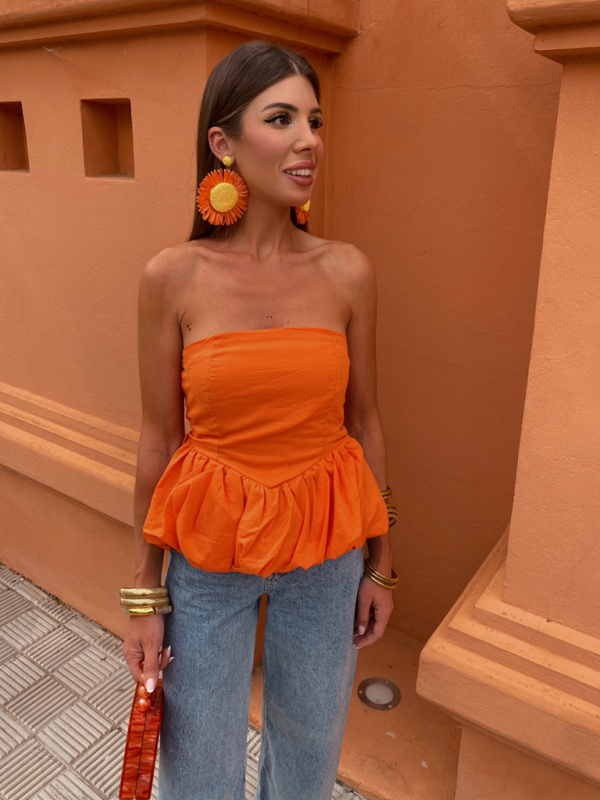Elira New Women's Y2K Tube Top Splicing Sexy Bubble Top