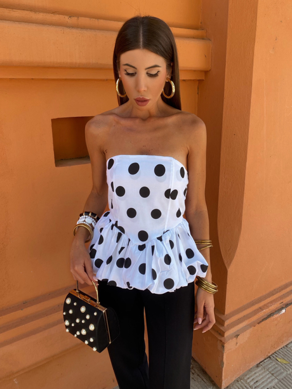 Elira New Women's Y2K Tube Top Splicing Sexy Bubble Top
