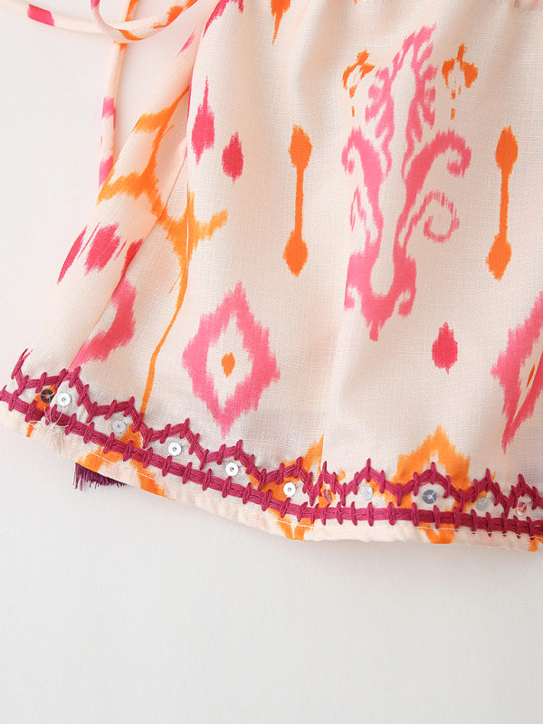 Eira V-Neck Camisole Top With Sequin Embroidery