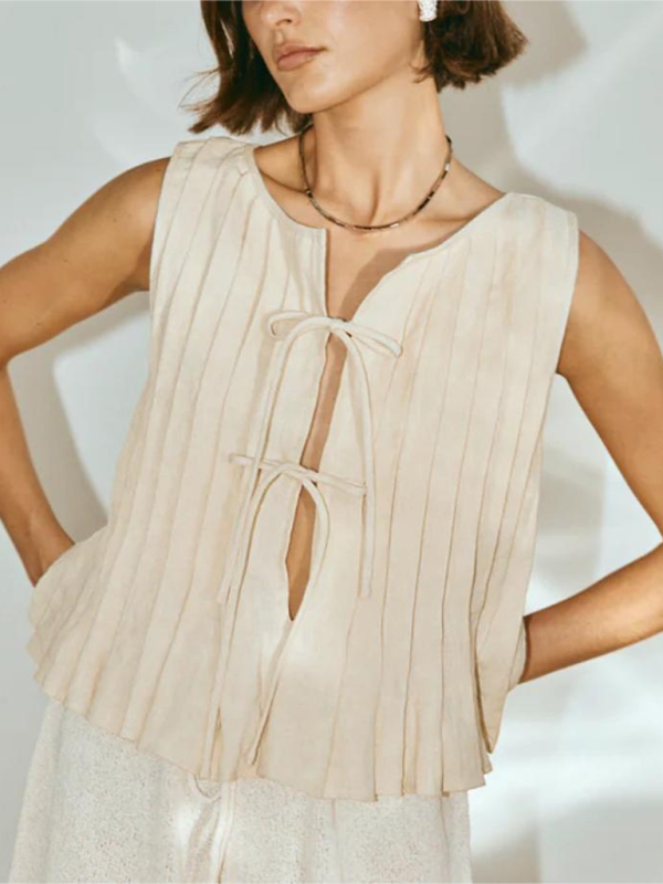 Anesha Women's Cotton And Linen Blouse With Straps