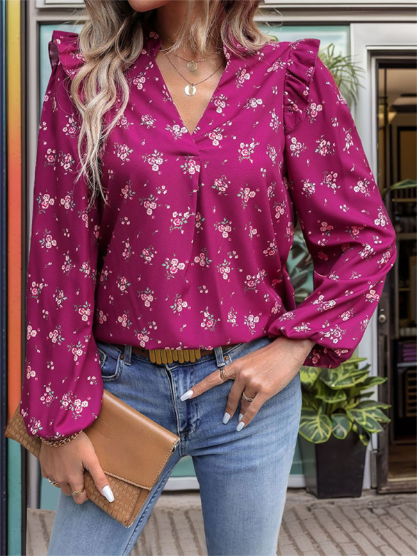 Sabina Women's Floral Print Long Sleeve Shirt
