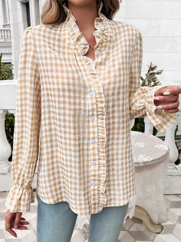Alina Women's French Contrast Button Check Shirt