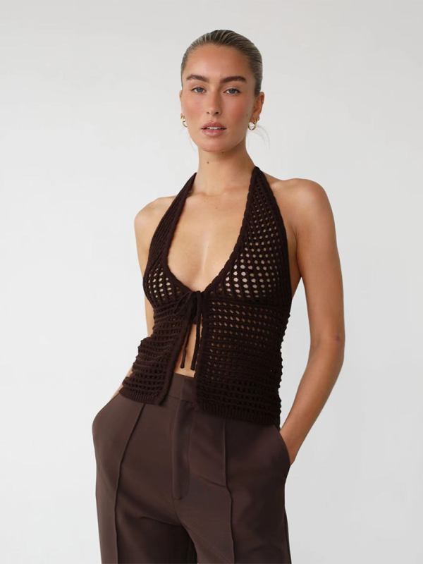Galilea Fashionable, Sexy And Comfortable Hole-Punch Cardigan With Open Back