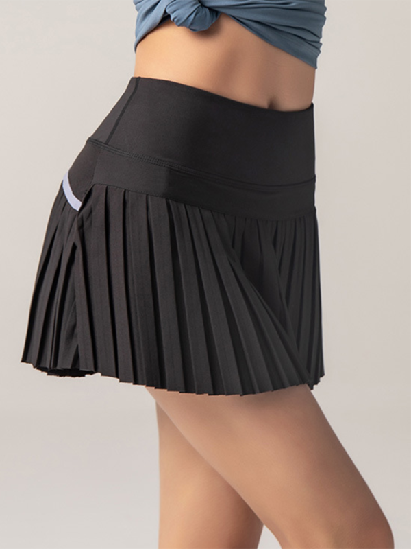 Liana Anti-exposure Outdoor Quick-drying Pocket Culottes Sports Shorts Tennis Pleated Skirt